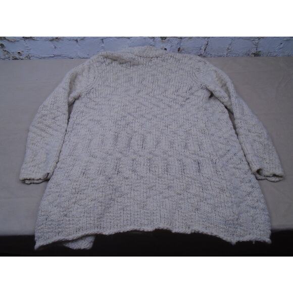 Womens J Jill Open Front Chunky Knit Sweater Cardigan Biege Wool Blend Size S - Picture 9 of 9